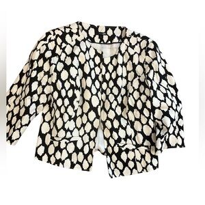East 5th Black and White Blazer with Abstract Design
